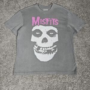 Misfits Shirt Adult Small Faded Gray T-Shirt Punk Rock Fiend Skull Skater Grunge